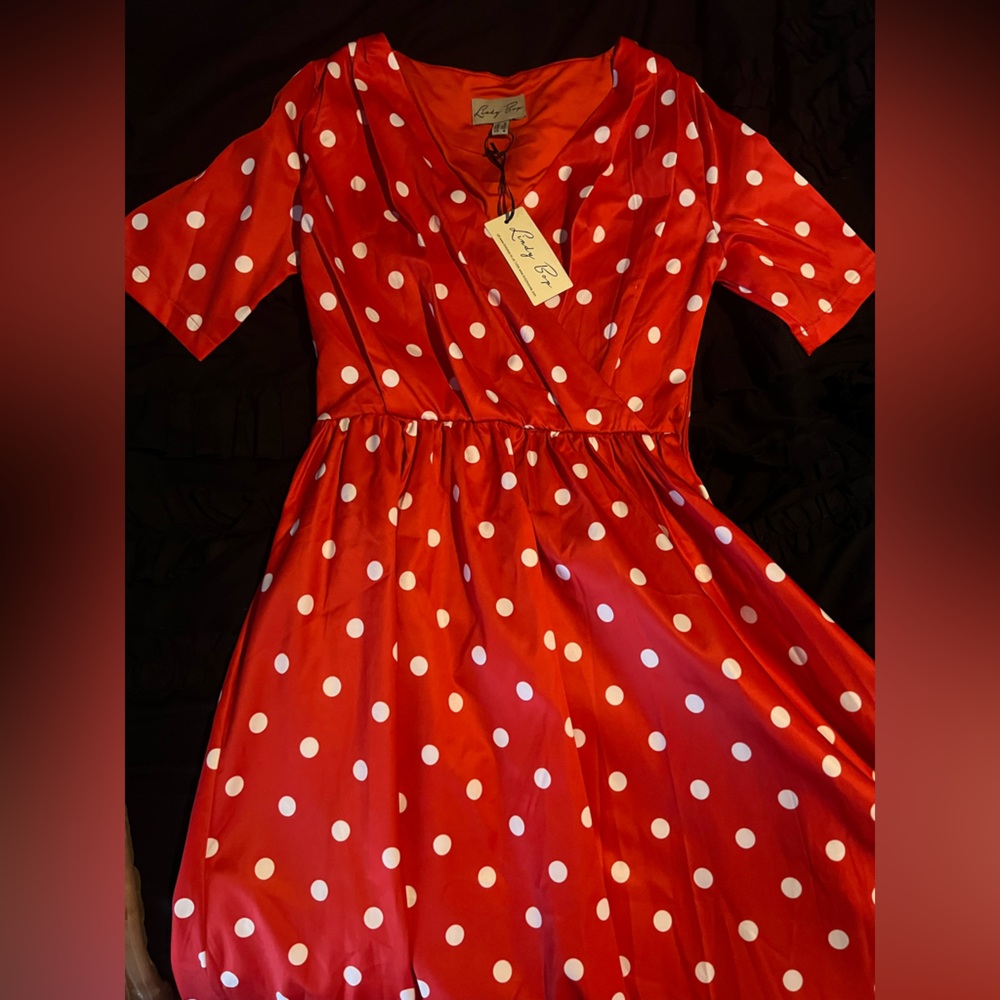 Lindy Bop Red and White Polka Dot Dahlia Dress